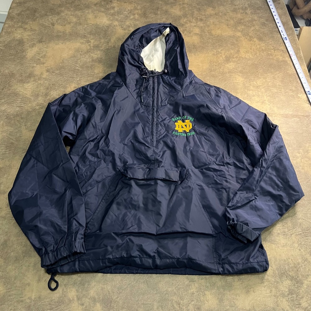 Charles River Anorak Jacket Mens Medium Navy Notre Dame Band Fighting Irish